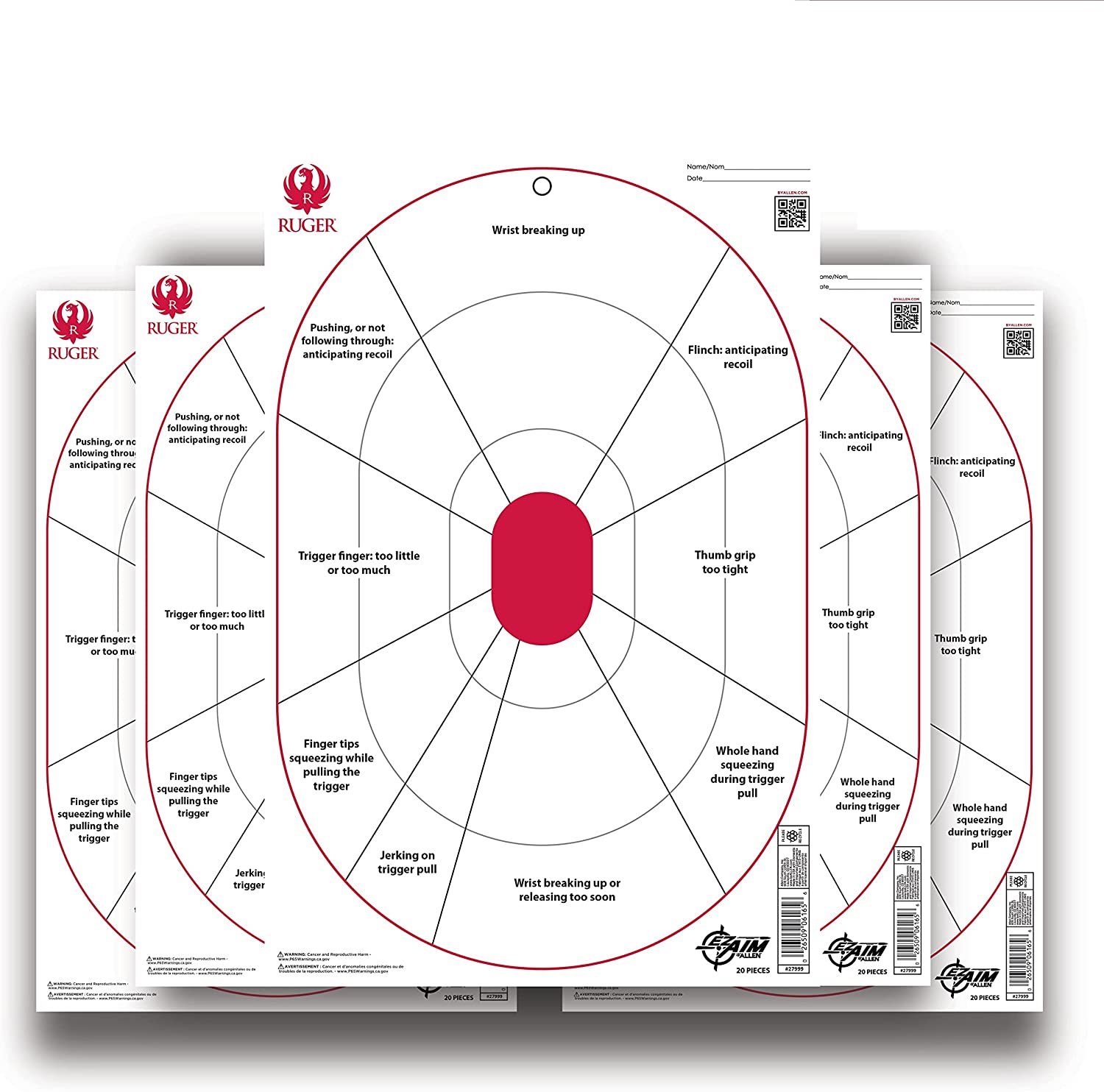 Allen Company Ruger® Paper Shooting Targets, Handgun Trainer, 12" W x