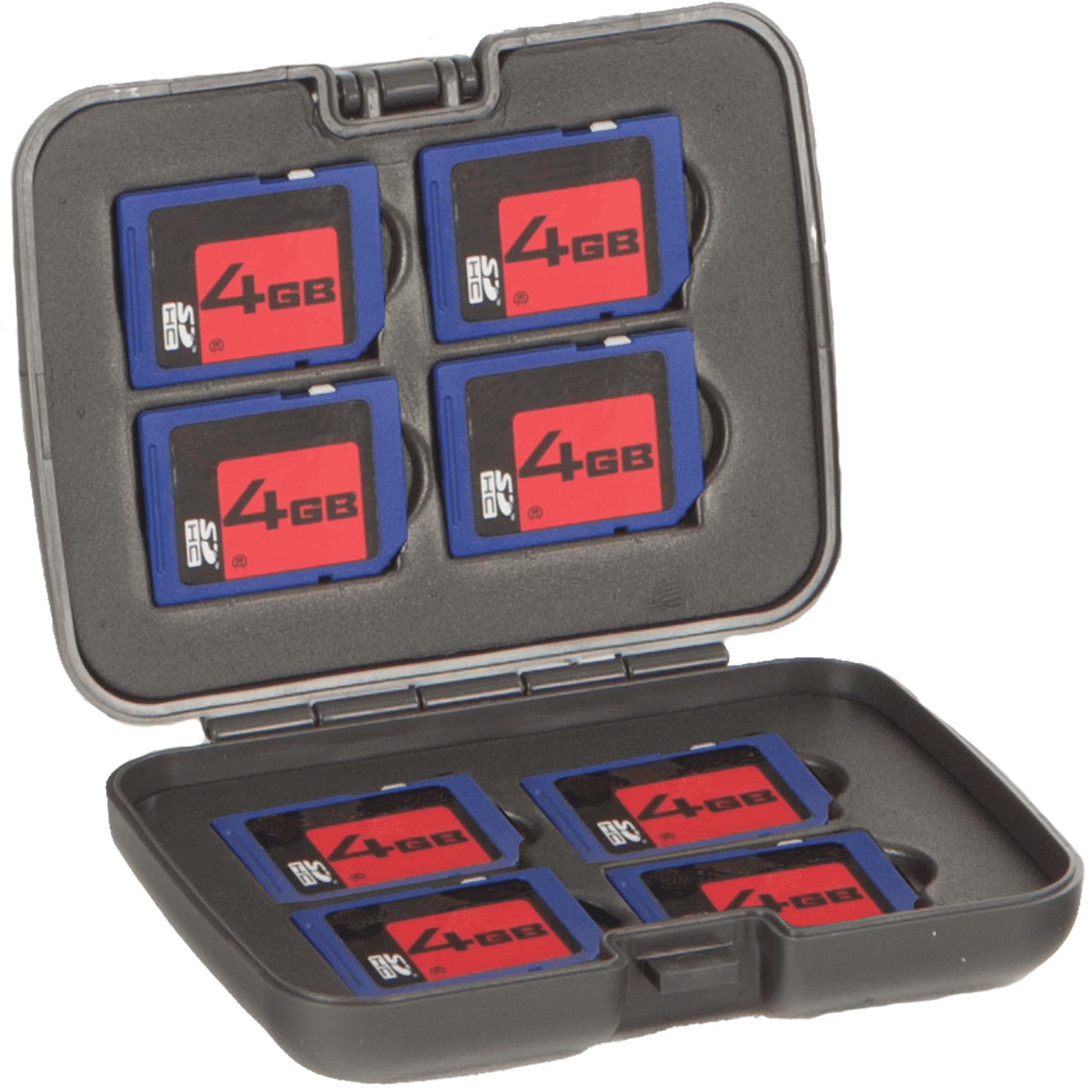 Allen Company SD Memory Card Holder Hard Case, Black, 1.125" x 4.83" x 6.5", Holds 8 Cards, 21643A