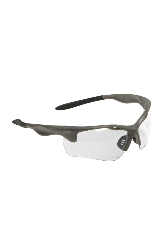 Shooting & Safety Glasses, Clear, Wrap Around Polycarbonate, ANSI Z87, Anti-scratch