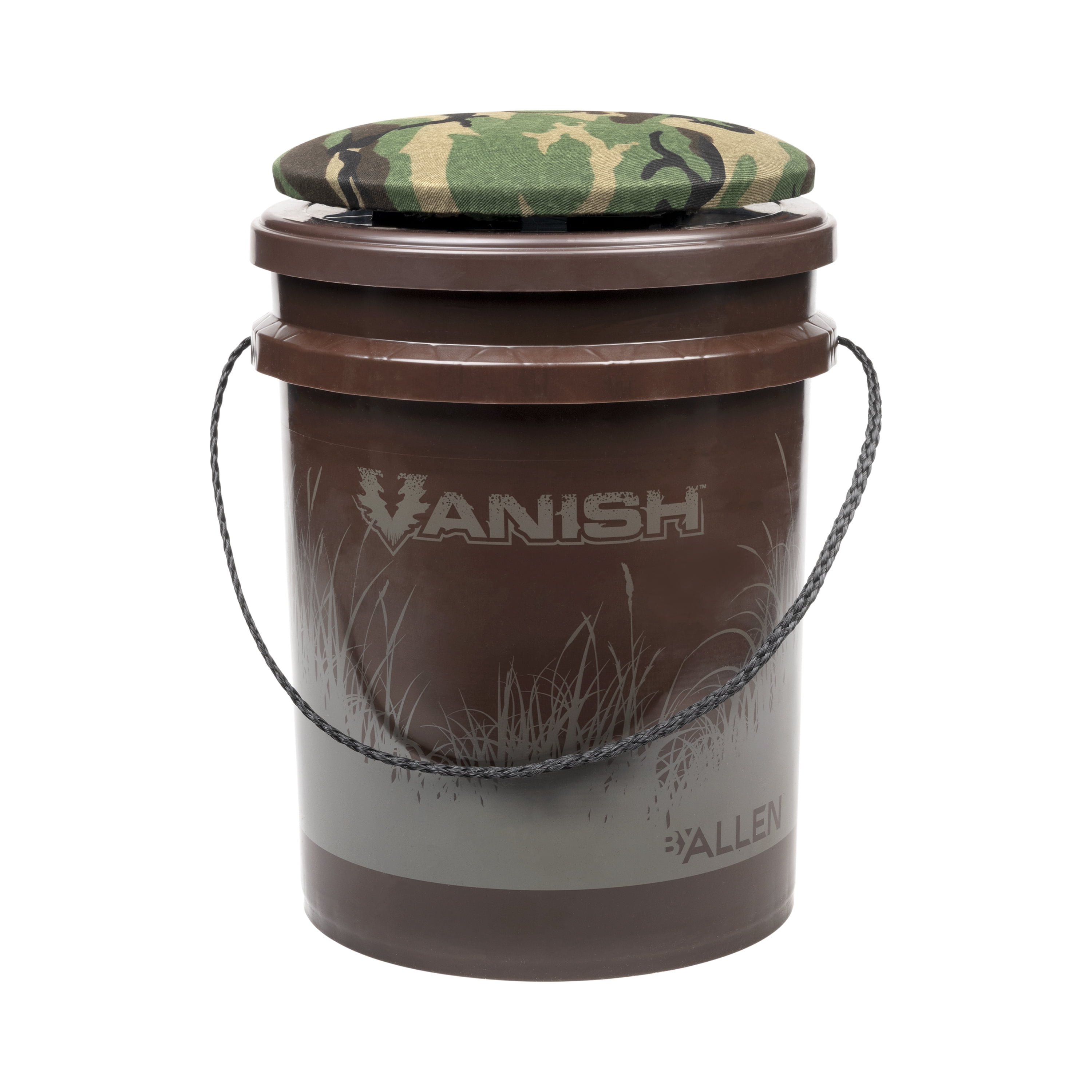 Allen Company Vanish Sportsman Bucket - 5 Gallon Padded Swivel Seat - Brown Olive Camo