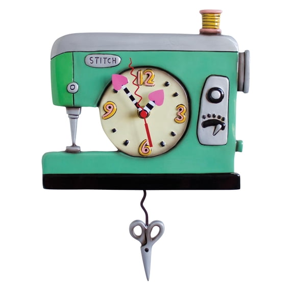 Allen Designs P1312 Stitch Pendulum Wall Clock 8.5"