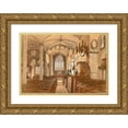 thumbnail image 1 of Allen Edward Everitt 18x14 Gold Ornate Wood Frame and Double Matted Museum Art Print Titled - Old Handsworth Church Before its Restoration (1870-1873), 1 of 4
