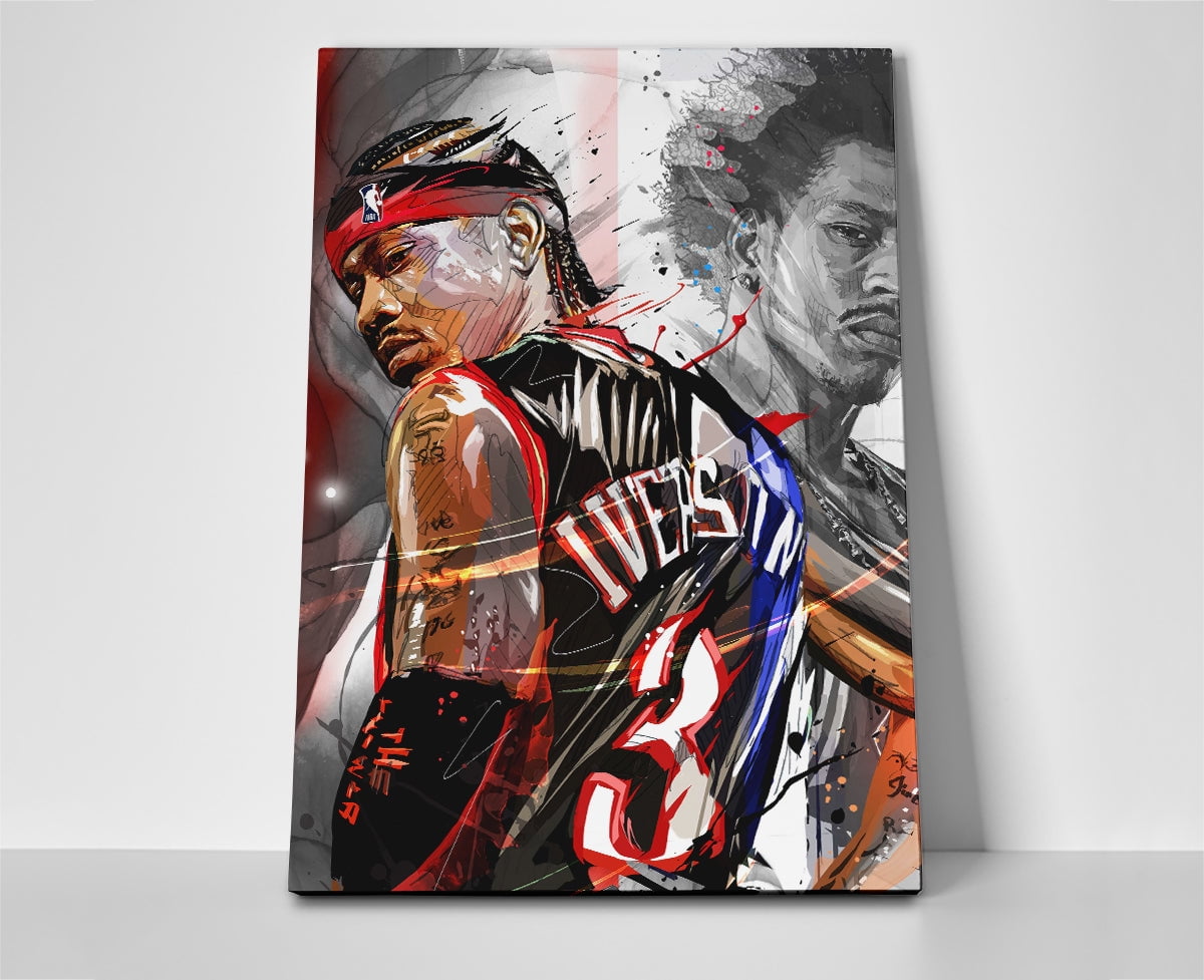 Allen Iverson 76ers Poster or Wrapped Canvas - Walmart.com