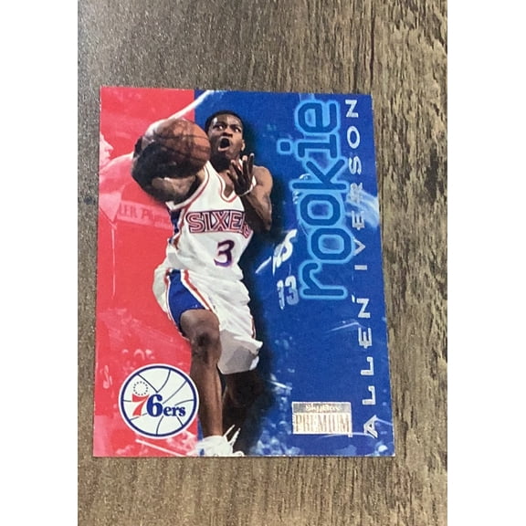 Allen Iverson Philadelphia 76ers NBA 1996-97 SkyBox Premium Rookie 216 trading card