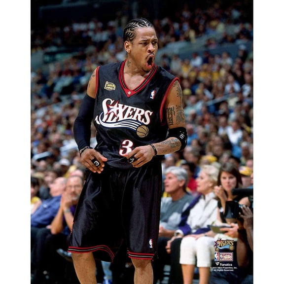 Allen Iverson Philadelphia 76ers Unsigned 2001 NBA Finals Screaming Photograph