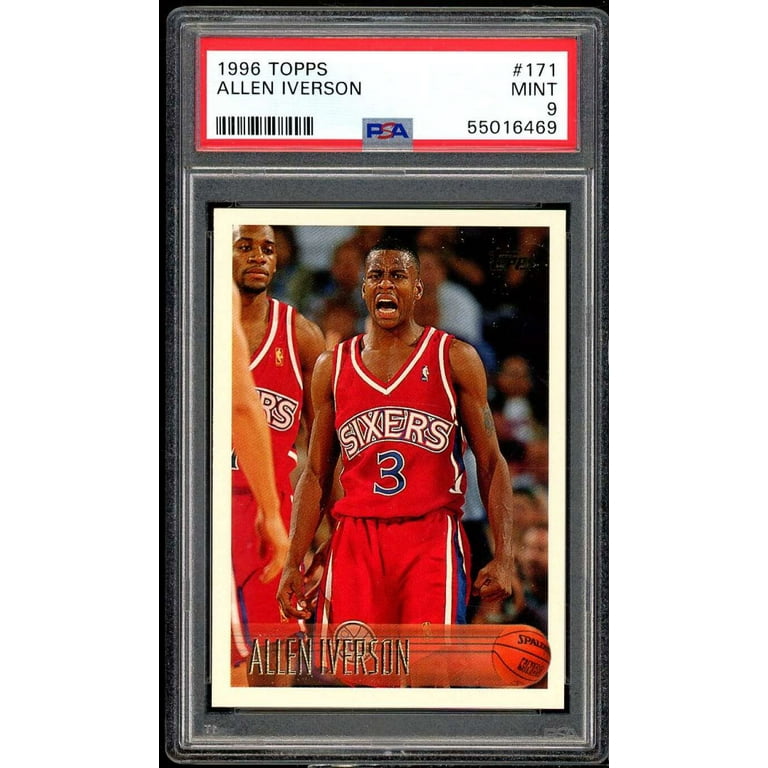 Allen Iverson Rookie Card 1996-97 Topps #171 PSA 9 - Walmart.com