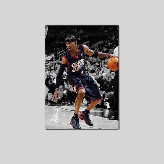 Allen Iverson Signed Wall Art Poster Legend Printable Basketball Size 24''x36'' Goldengate