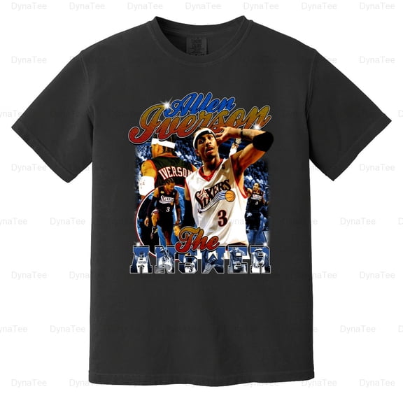 Allen Iverson The Answer Vintage 90s Basketball Rap Sports Icon Comfort Color T-Shirt V40922 Unisex, up to 4XL