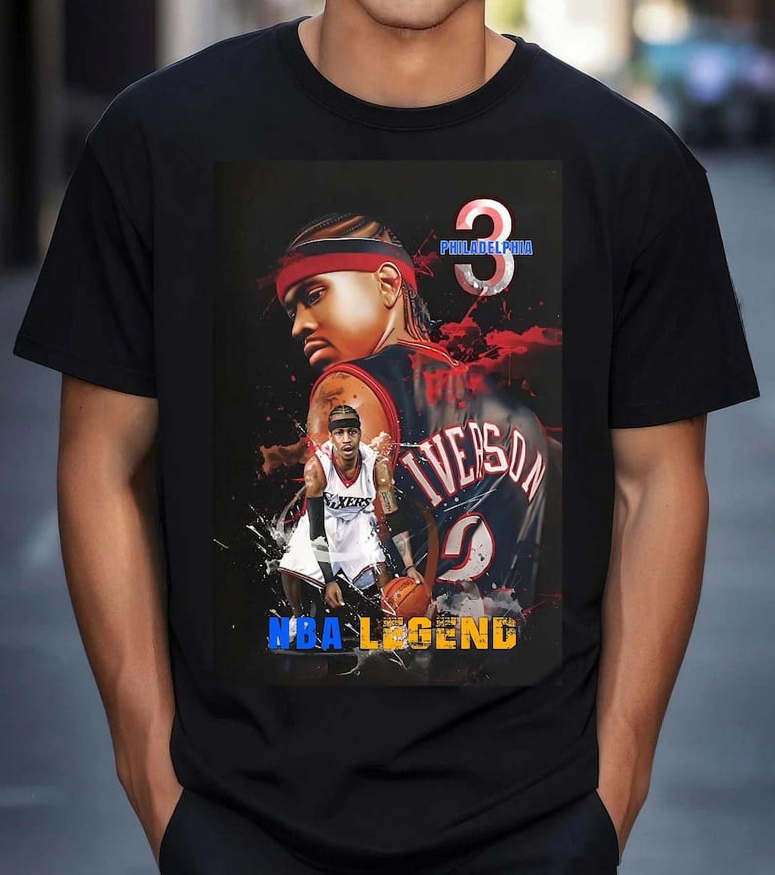Allen Iverson Vintage Shirt 90s Philadelphia 76ers Merch Hoodie Sweatshirt Graphic Tees Allen Iverson Shirt Handmade Clothing Allen Iverson Walmart