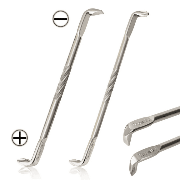 Tonsiki 2pcs Offset Screwdriver Set, 90 Degree Screwdriver, Z-type Right Angle Screwdriver for Tight Space, Magnetic Philips and Flathead flexible screwdriver