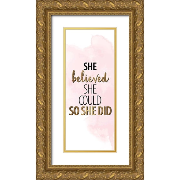 Allen, Kimberly 10x18 Gold Ornate Wood Framed with Double Matting Museum Art Print Titled - She Believed 6