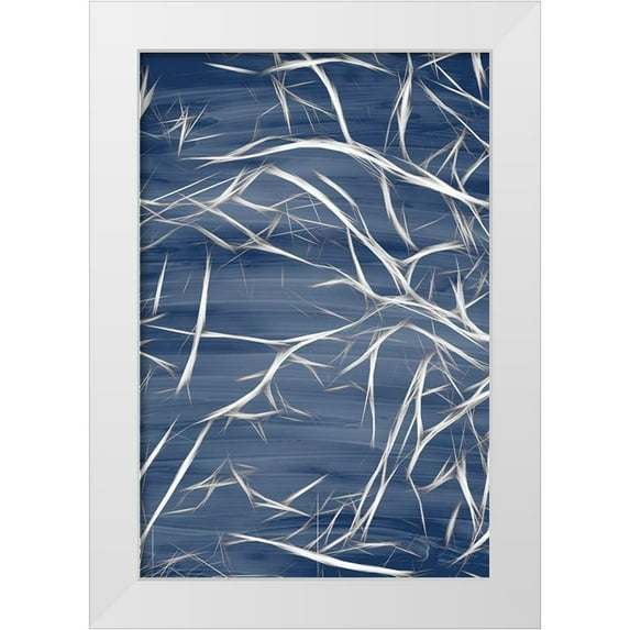 Allen, Kimberly 11x14 White Modern Wood Framed Museum Art Print Titled - Branching Blue 1