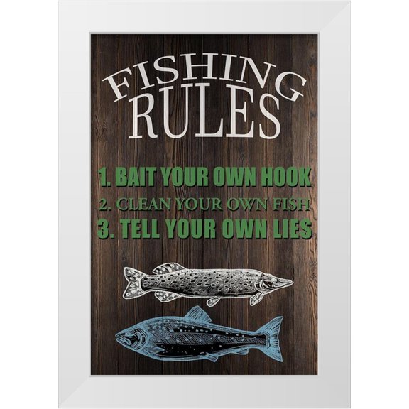 Allen, Kimberly 11x14 White Modern Wood Framed Museum Art Print Titled - Fishing Rules