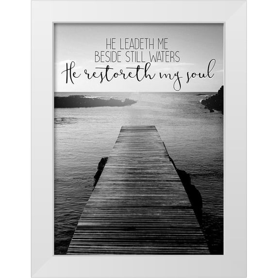 Allen, Kimberly 11x14 White Modern Wood Framed Museum Art Print Titled - He Leadeth Me