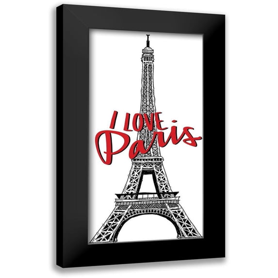 Allen, Kimberly 11x18 Black Modern Framed Museum Art Print Titled - Paris Idea Love 1