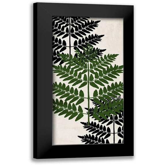 Allen, Kimberly 11x18 Black Modern Framed Museum Art Print Titled - Pressed Ferns Panel 1