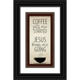 thumbnail image 1 of Allen, Kimberly 11x18 Black Ornate Wood Framed with Double Matting Museum Art Print Titled - Coffee Get Me 1, 1 of 4