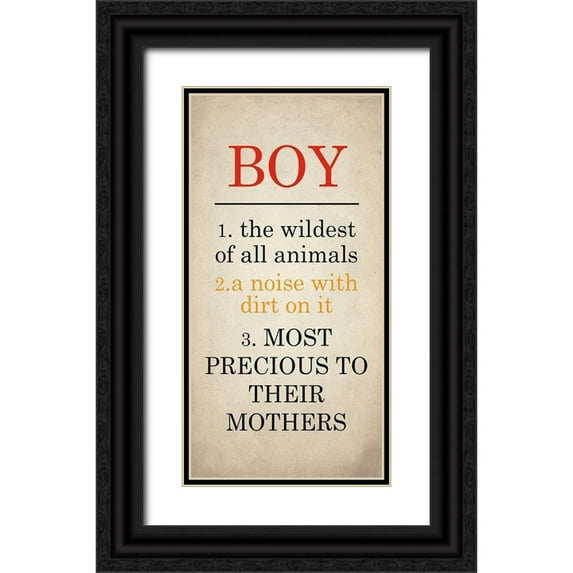 Allen, Kimberly 11x18 Black Ornate Wood Framed with Double Matting Museum Art Print Titled - Little Boys 6