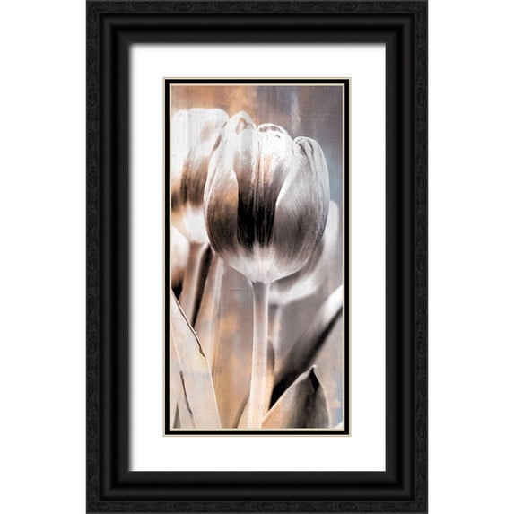 Allen, Kimberly 11x18 Black Ornate Wood Framed with Double Matting Museum Art Print Titled - Tulip 1