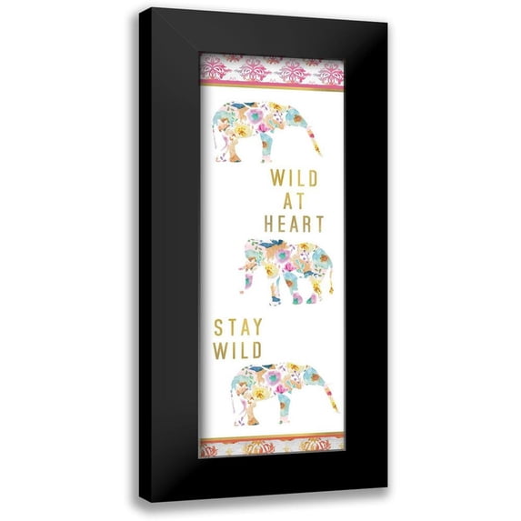 Allen, Kimberly 11x24 Black Modern Framed Museum Art Print Titled - Wild at Heart Panel