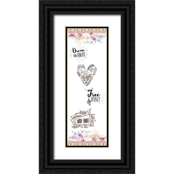 Allen, Kimberly 11x24 Black Ornate Wood Framed with Double Matting Museum Art Print Titled - Wild and Free Panel