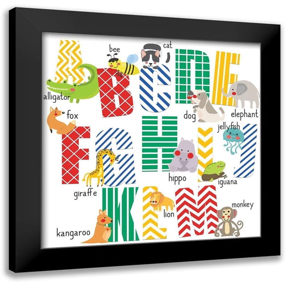 Allen, Kimberly 12x12 Black Modern Framed Museum Art Print Titled - ABCs 1