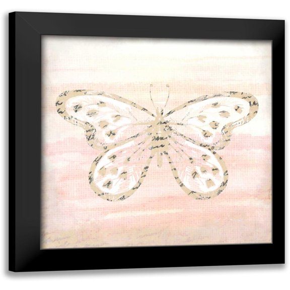 Allen, Kimberly 12x12 Black Modern Framed Museum Art Print Titled - Butterfly Script 2