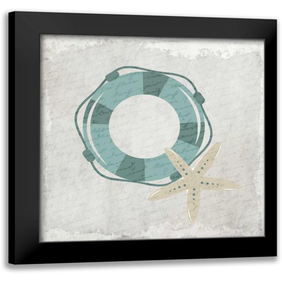Allen, Kimberly 12x12 Black Modern Framed Museum Art Print Titled - Coastal Bath 1