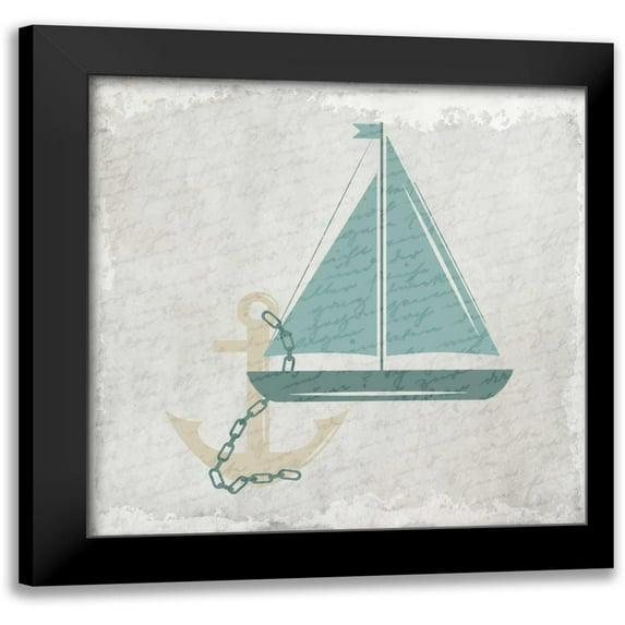 Allen, Kimberly 12x12 Black Modern Framed Museum Art Print Titled - Coastal Bath 2