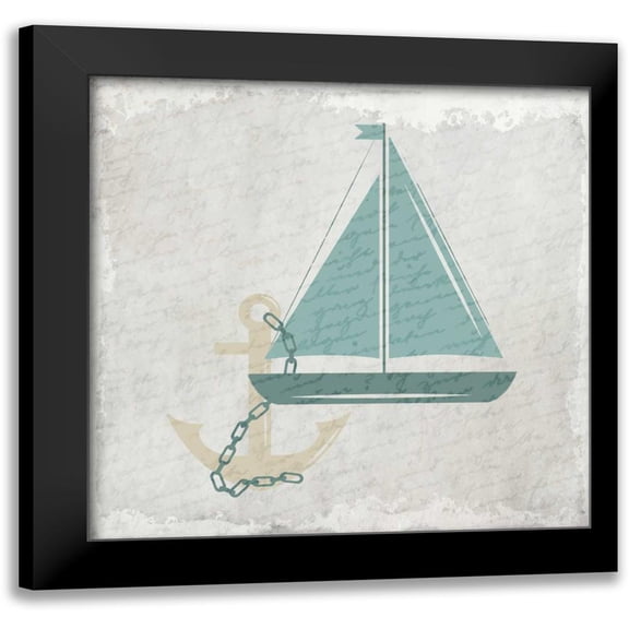 Allen, Kimberly 12x12 Black Modern Framed Museum Art Print Titled - Coastal Bath 2