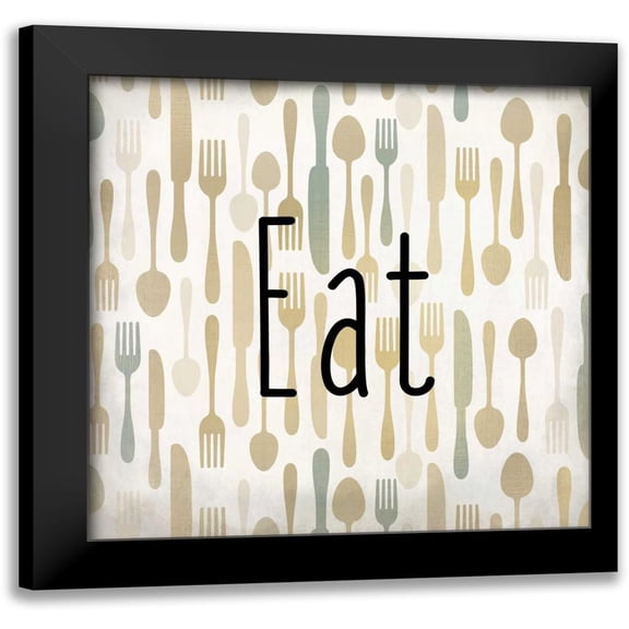 Allen, Kimberly 12x12 Black Modern Framed Museum Art Print Titled - Eat Pray Love 1