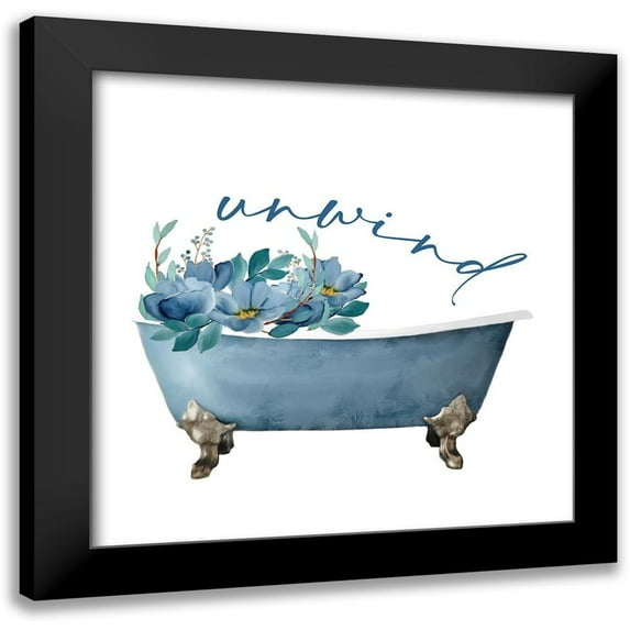 Allen, Kimberly 12x12 Black Modern Framed Museum Art Print Titled - French Blue 1
