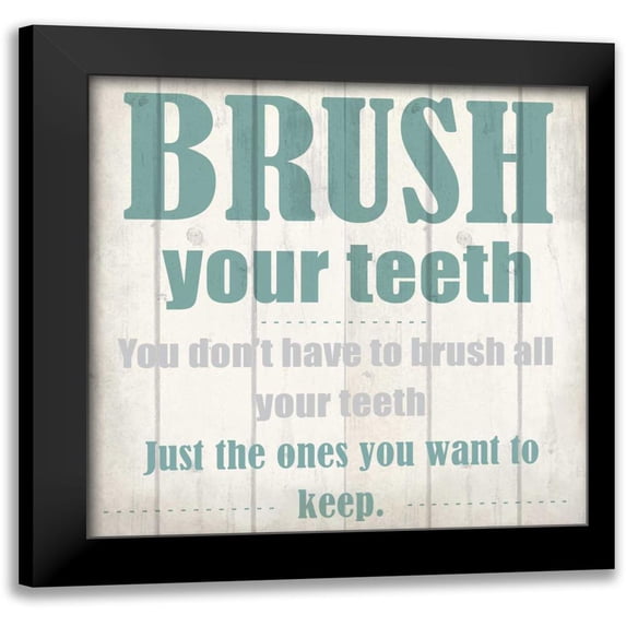 Allen, Kimberly 12x12 Black Modern Framed Museum Art Print Titled - Keeping Teeth