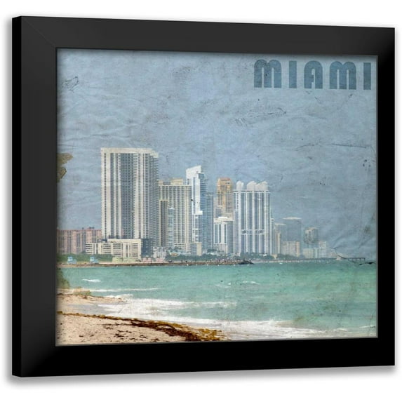 Allen, Kimberly 12x12 Black Modern Framed Museum Art Print Titled - Miami Beach