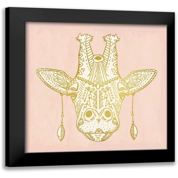 Allen, Kimberly 12x12 Black Modern Framed Museum Art Print Titled - Native Giraffe