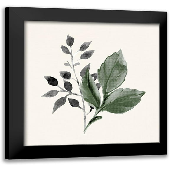 Allen, Kimberly 12x12 Black Modern Framed Museum Art Print Titled - Painted Leaves 1