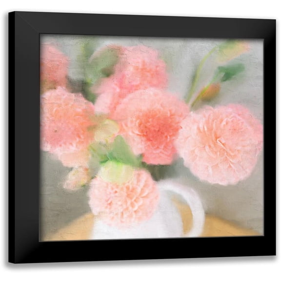 Allen, Kimberly 12x12 Black Modern Framed Museum Art Print Titled - Pink Carnations