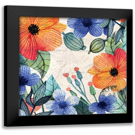 Allen, Kimberly 12x12 Black Modern Framed Museum Art Print Titled - Spring Carte Postale 2
