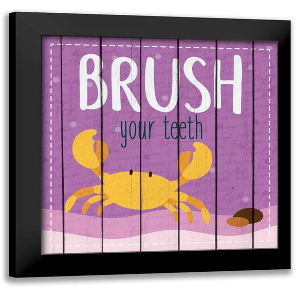 Allen, Kimberly 12x12 Black Modern Framed Museum Art Print Titled - Under the Sea Rules 4