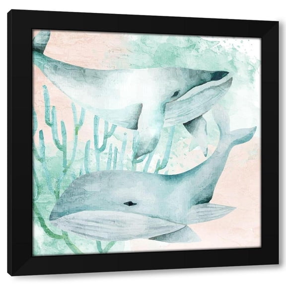 Kimberly Allen 12x12 Black Modern Wood Framed Wall Art Titled - Whale Tail