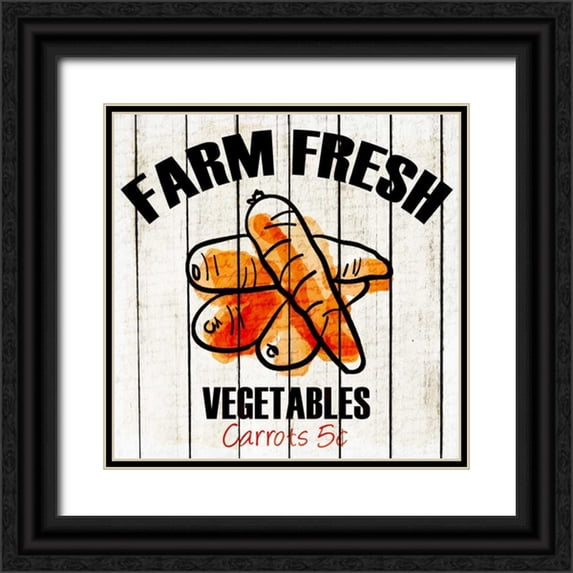 Allen, Kimberly 12x12 Black Ornate Wood Framed with Double Matting Museum Art Print Titled - Farm Fresh 1