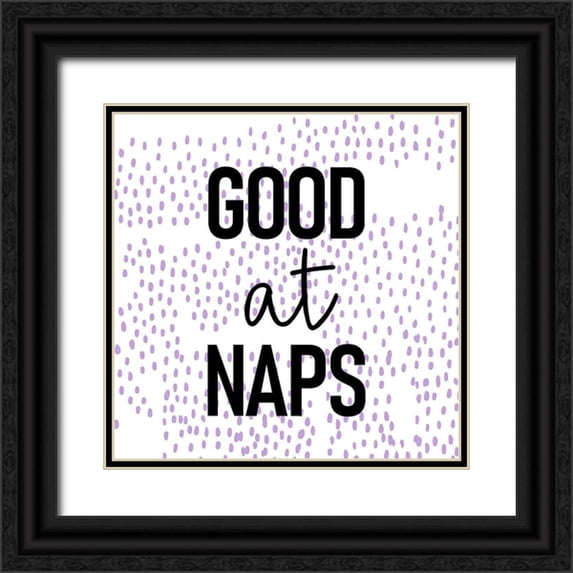 Allen, Kimberly 12x12 Black Ornate Wood Framed with Double Matting Museum Art Print Titled - Good at Naps