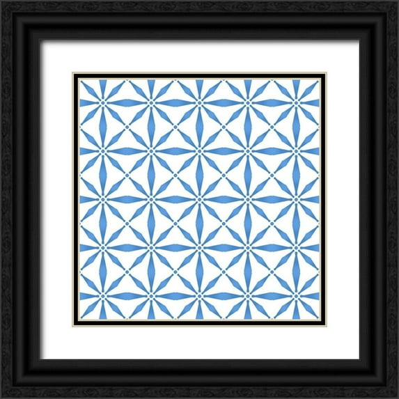 Allen, Kimberly 12x12 Black Ornate Wood Framed with Double Matting Museum Art Print Titled - Greek Tile 1