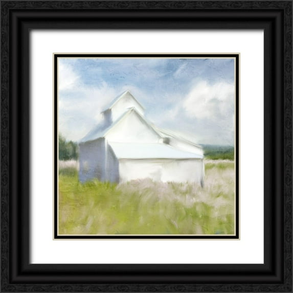 Allen, Kimberly 12x12 Black Ornate Wood Framed with Double Matting Museum Art Print Titled - In the Flowers