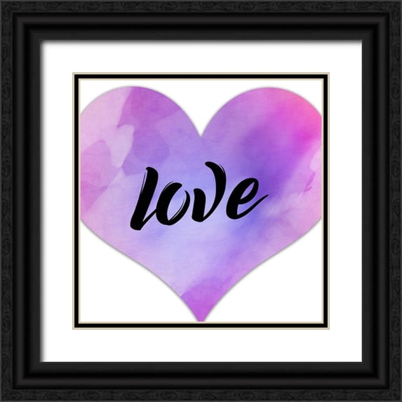 Allen, Kimberly 12x12 Black Ornate Wood Framed with Double Matting Museum Art Print Titled - Love 1
