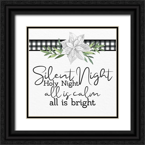 Allen, Kimberly 12x12 Black Ornate Wood Framed with Double Matting Museum Art Print Titled - Silent Night