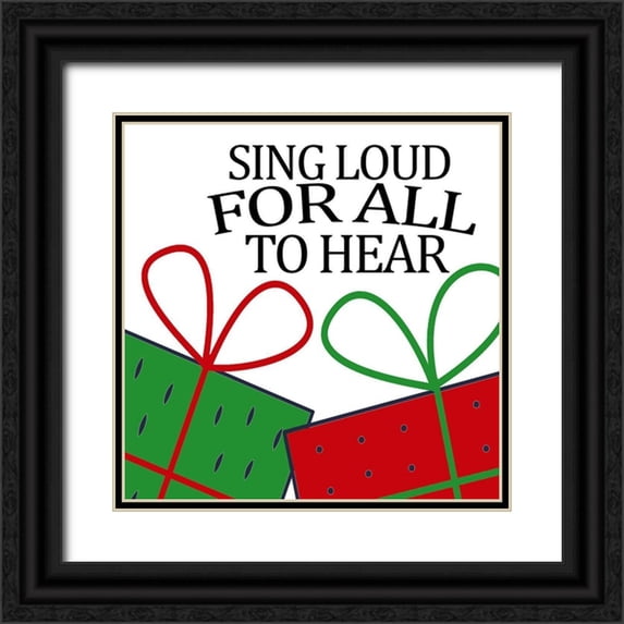 Allen, Kimberly 12x12 Black Ornate Wood Framed with Double Matting Museum Art Print Titled - Sing Loud