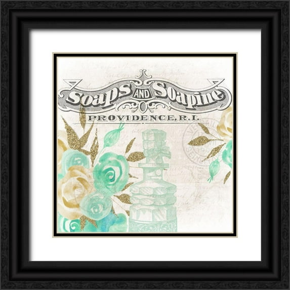 Allen, Kimberly 12x12 Black Ornate Wood Framed with Double Matting Museum Art Print Titled - Vintage Soap 1