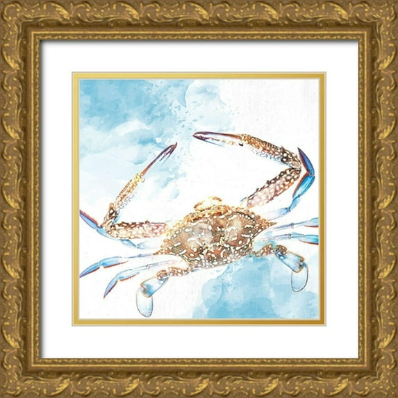 Allen, Kimberly 12x12 Gold Ornate Wood Framed with Double Matting Museum Art Print Titled - Crab