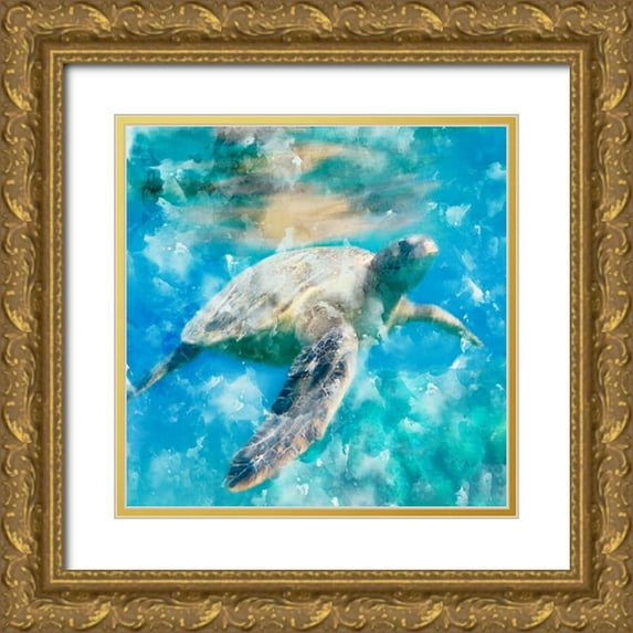 Allen, Kimberly 12x12 Gold Ornate Wood Framed with Double Matting Museum Art Print Titled - Deep Blue
